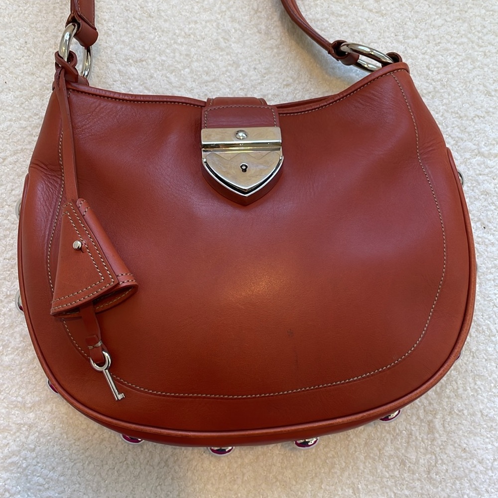 Vintage brown leather Bally shoulder bag and matching wallet
